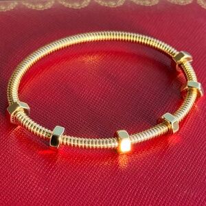 ÉCROU DE CARTIER 18k Yellow gold bangle BRACELET size 16 full set